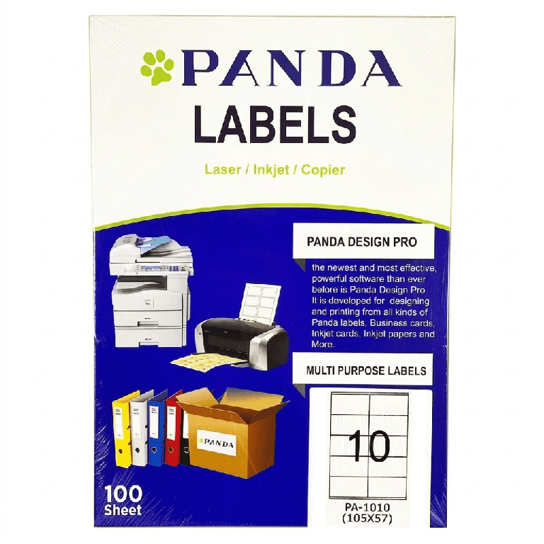 Panda Multi Pupose Label Sticker 10 Cut 105X57 MM 1X100 PA-1010